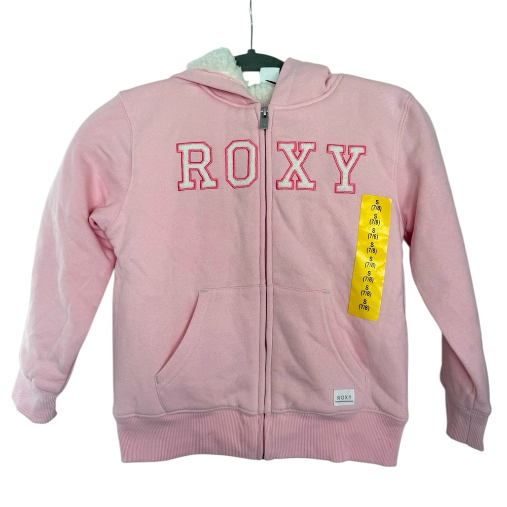 NWT Roxy Girl’s Plush Pink Zip Up Jacket